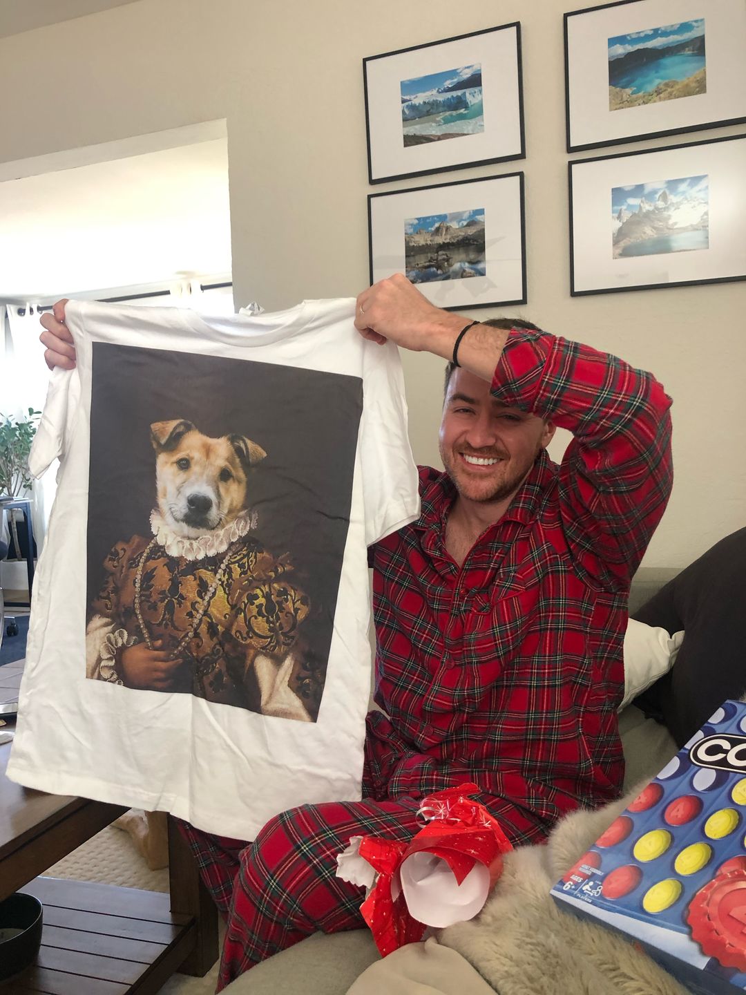 Customer photo review of Custom Pet Art Mens Crew Neck T-shirt