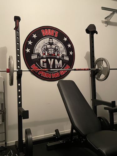 Customer photo review of Personalized Gym Body Building Round Mat 07911