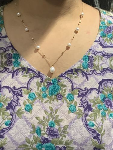 Customer photo review of ELISA Pearl Matching Necklace, Bracelet & Earrings