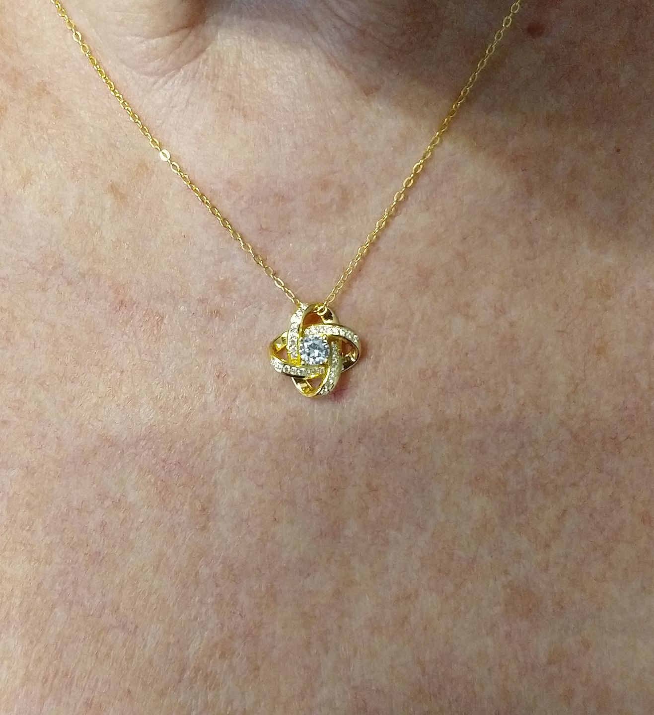 Customer photo review of "To my Wife" - Silver Love knot necklace