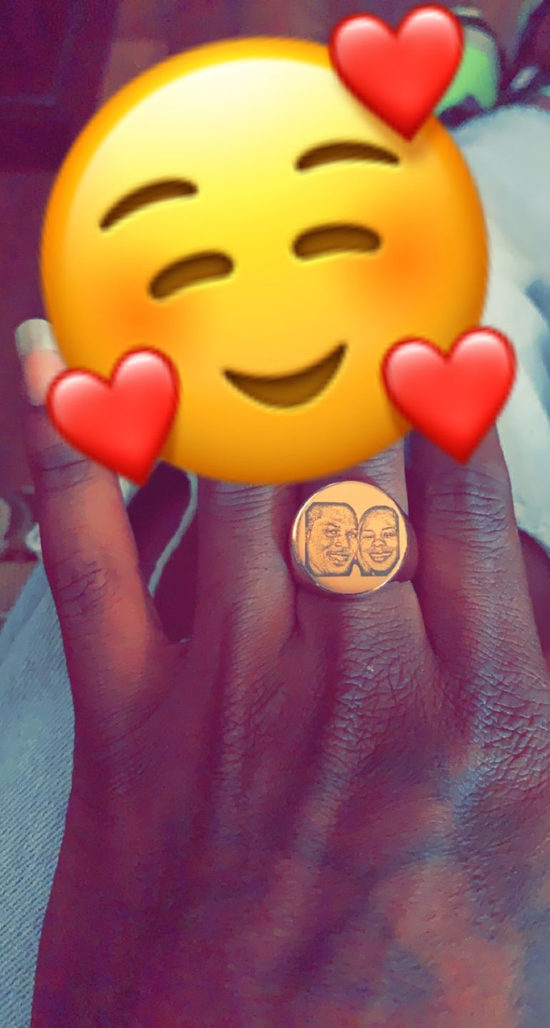 Customer photo review of Photo Ring in 18K Gold & Silver