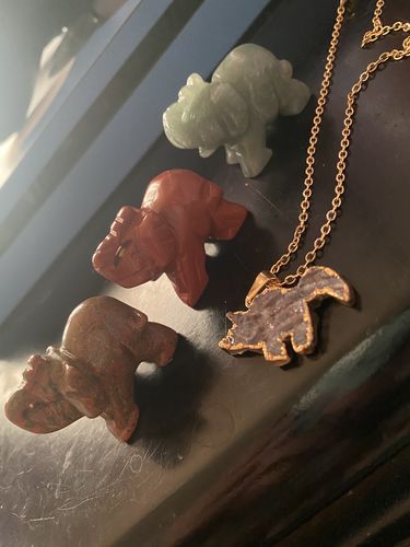 Customer photo review of Agate Druzy Cat Pendant