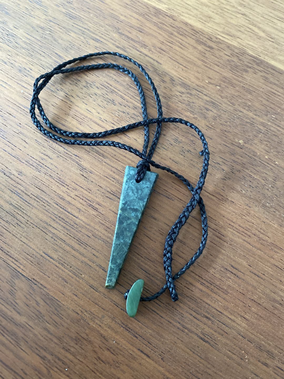 Customer photo review of Braided Neck Cord with Greenstone Toggle