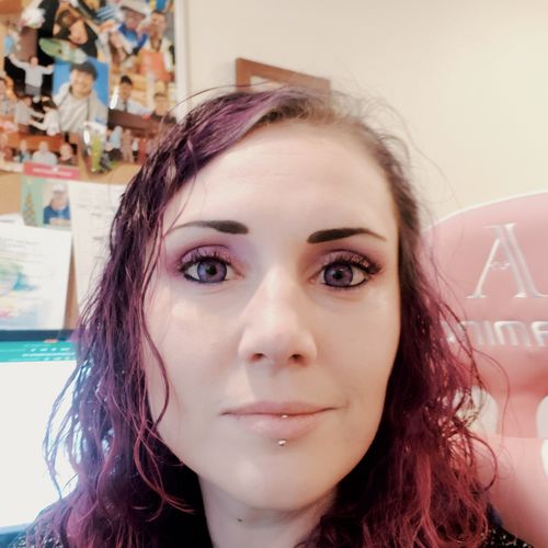 Customer photo review of Nonno Purple Prescription Contact Lenses