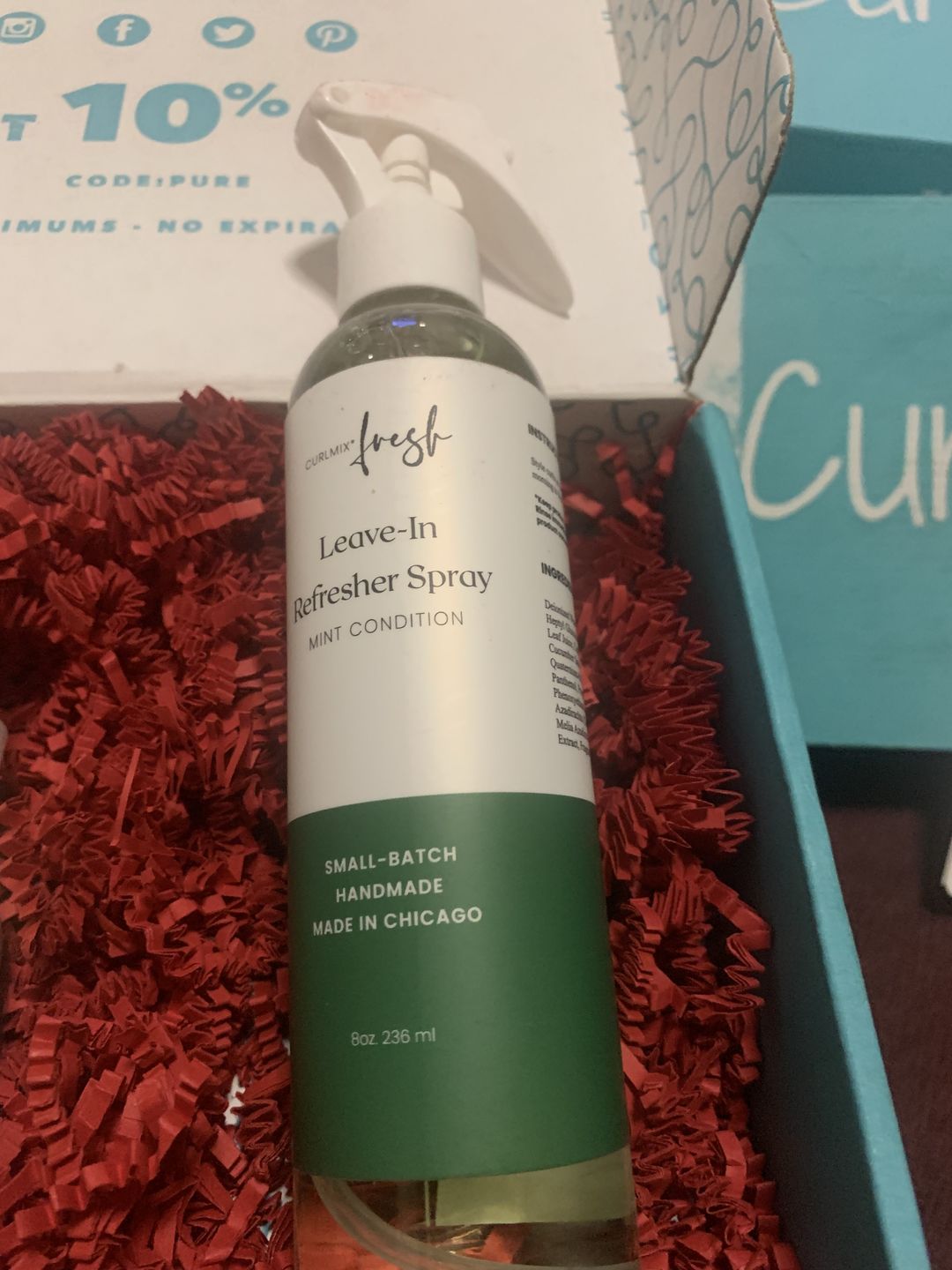 Customer photo review of Leave-In Refresher Spray - Mint Condition