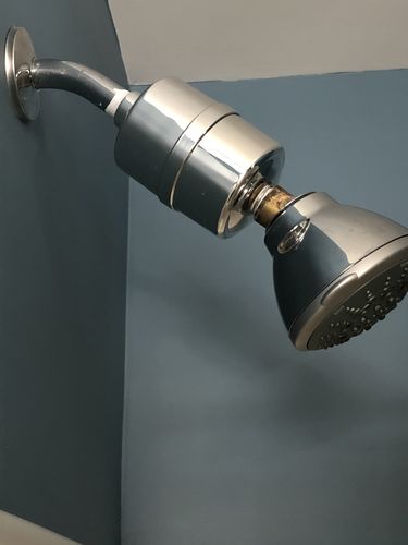 Customer photo review of Crystal Quest Inline Shower Head Filter 3 Stage Filtering, Made in USA