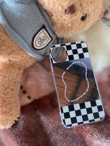 Customer photo review of Checkerboard Mirror iPhone Case