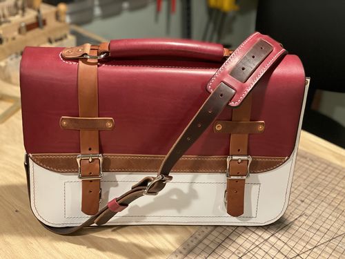 Customer photo review of No.60 | Western Leather Laptop Bag (Digital Pattern)