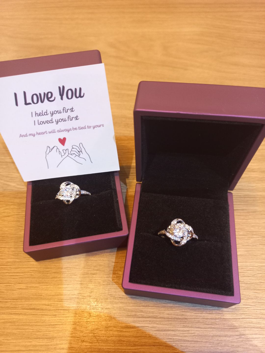 Customer photo review of Daughter | I Held You First | Love Knot Ring