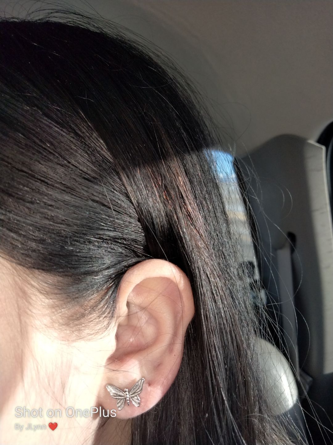 Customer photo review of BUTTERFLY EARRING (STUD)