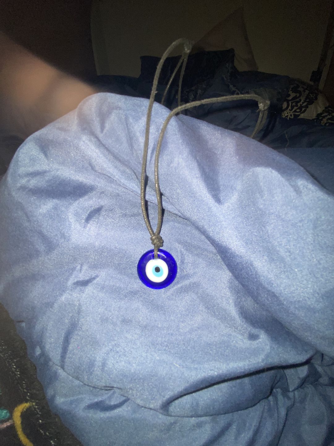 Customer photo review of Glass Evil Eye Good Luck and Protection Necklace