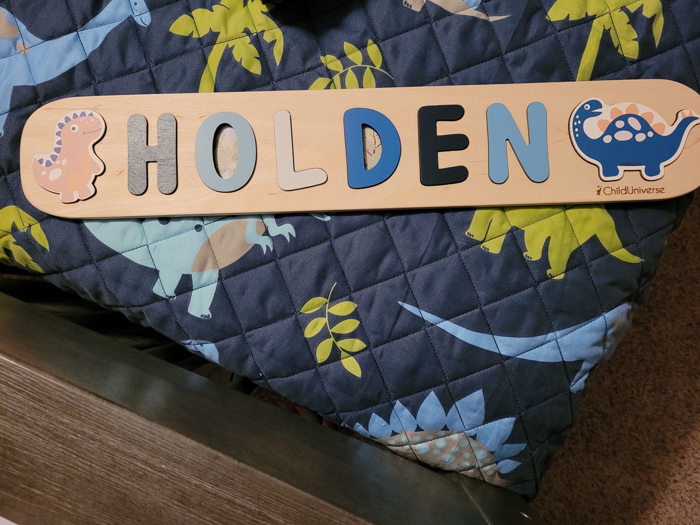 Customer photo review of Boy Dinosaur Name Puzzle