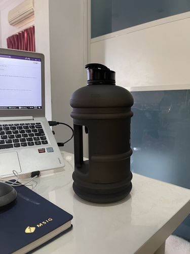 Customer photo review of [NEW] *SEMI-TRANSPARENT* Matte Black Flip Cap 1.5L Oversized Bottle