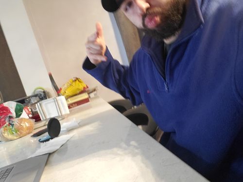 Customer photo review of Vintage Tommy Hilfiger Fleece 1/4 Zip Sweatshirt Size Large Fits XL