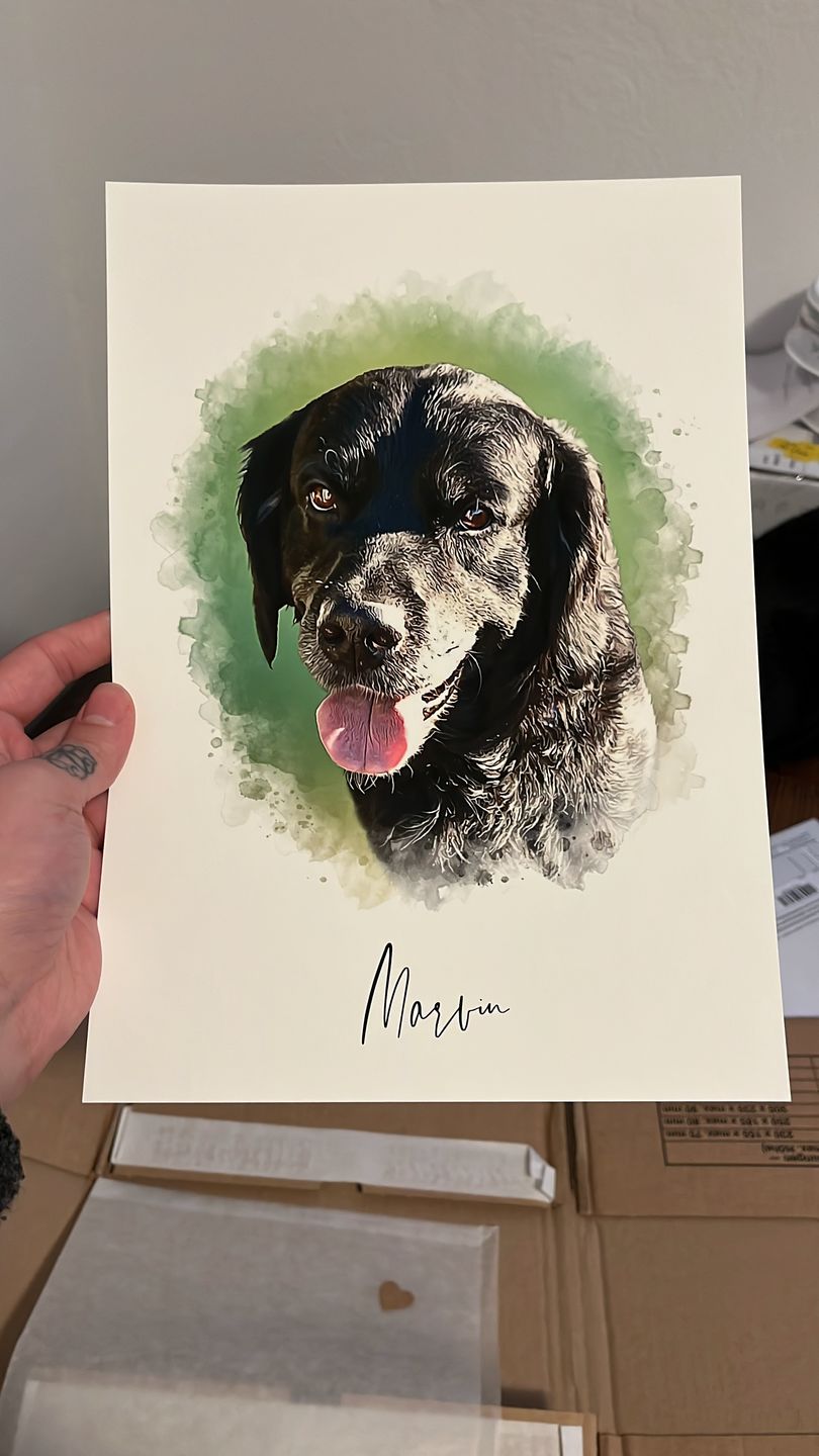 Customer photo review of Portrait deines Tieres im Wasserfarben-Stil
