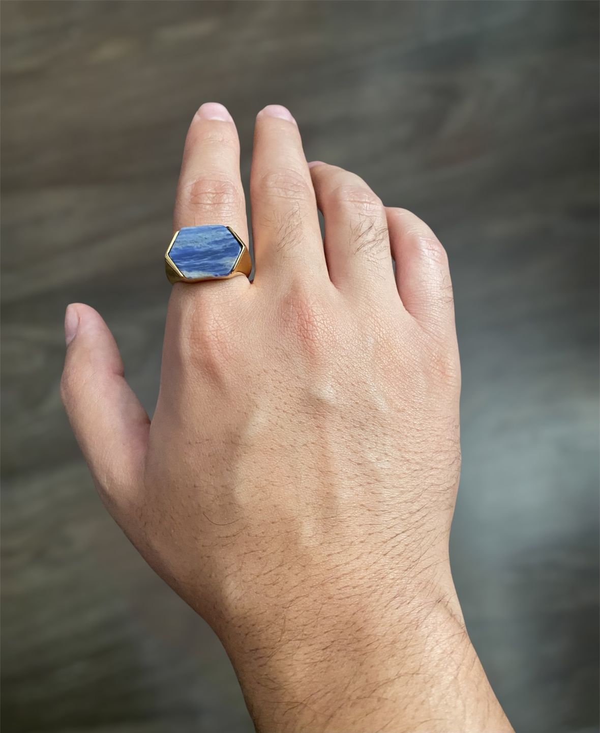 Customer photo review of Anillo Galaxy Gold - Lapislázuli