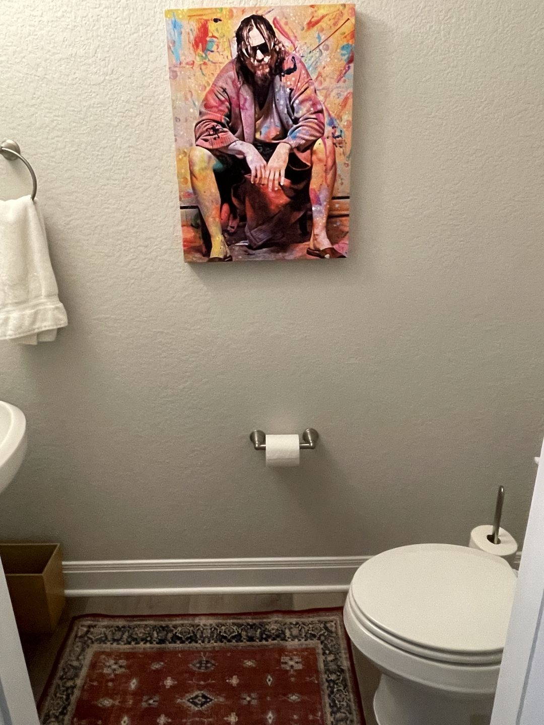 Customer photo review of Lebowski Toilet Colors Wall Art