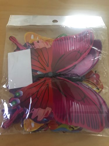 Customer photo review of 12Pcs Mixed Color Double Layer Butterfly 3D Wall Sticker Home Decoration Magnet Butterflies stickers