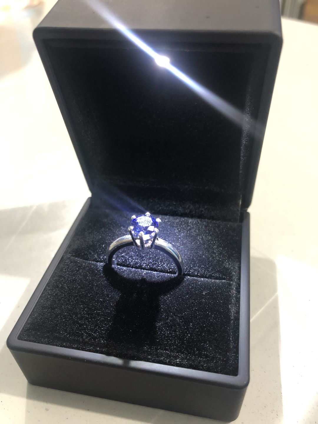 Customer photo review of 1ct Solitaire 6-prong Engagement Ring