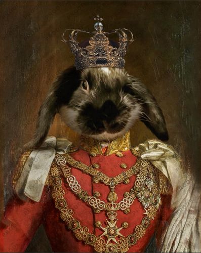 Customer photo review of The Prince – Custom Vintage Pet Canvas