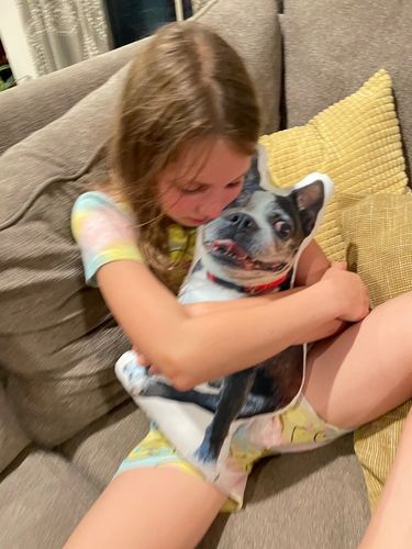 Customer photo review of Create A Custom Dog Pillow