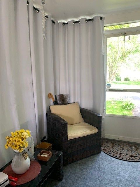 Customer photo review of Outdoor Curtains Waterproof Material Patio Outdoor Curtains Top & Bottom Grommet Drapes, 1 Panel