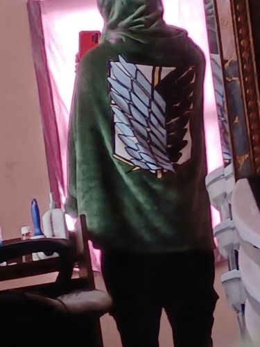 Customer photo review of Kawaii Style Attack on Titan Blanket/Cape