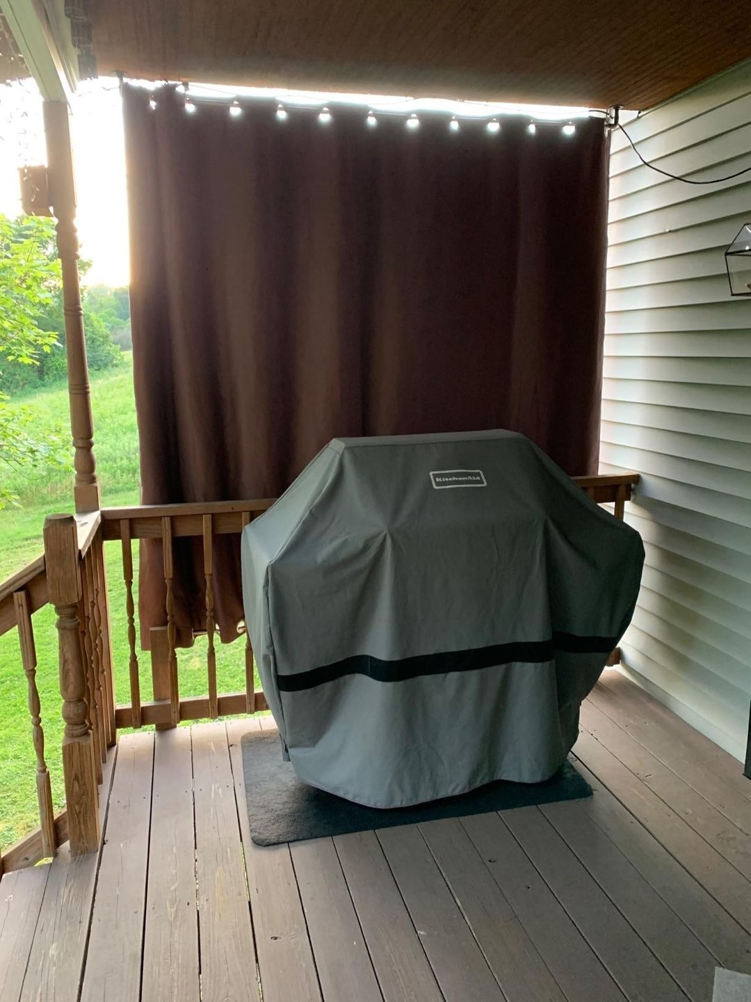Customer photo review of Outdoor Curtains Waterproof Material Patio Outdoor Curtains Top & Bottom Grommet Drapes, 1 Panel