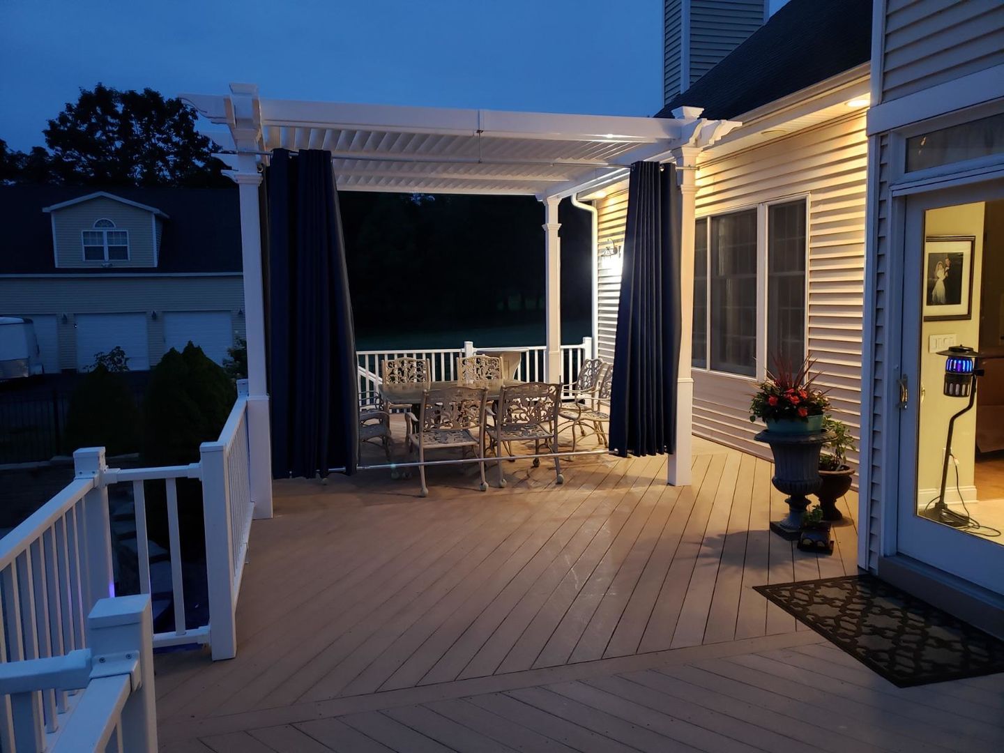 Customer photo review of Outdoor Curtains Waterproof Material Patio Outdoor Curtains Top & Bottom Grommet Drapes, 1 Panel