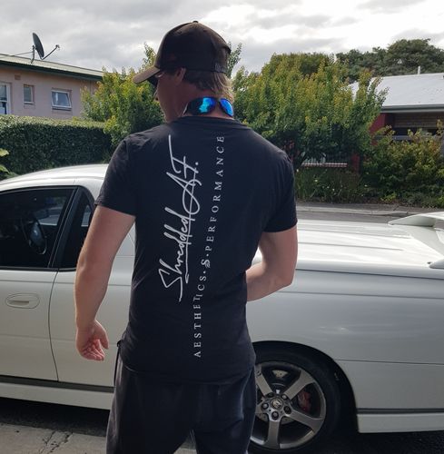 Customer photo review of Signature Muscle T-shirt - Black / White