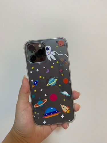 Customer photo review of Cartoon Transparent Planet iPhone Case