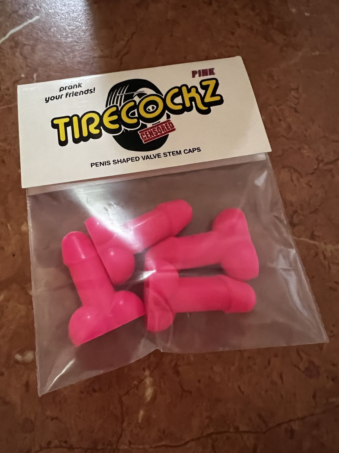 Customer photo review of Rooster Shaped Valve Stem Cap 🐓🧢 - TireCockz Prank (4 Pack!)