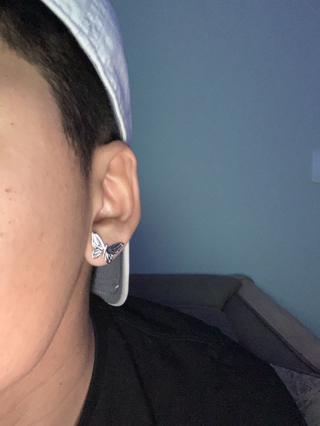 Customer photo review of BUTTERFLY EARRING (STUD)