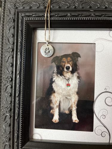 Customer photo review of Double-Sided Custom Paw Pendant