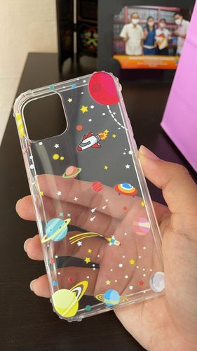 Customer photo review of Cartoon Transparent Planet iPhone Case