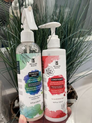 Customer photo review of Rose Water & Hibiscus Color-Treated Conditioner |  8 oz