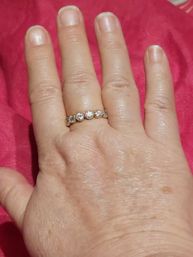 Customer photo review of 3.00 CT Round Cut Natural Diamonds - Eternity Rings
