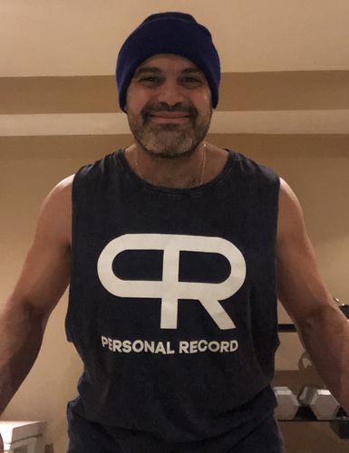 Customer photo review of Personal Record Cut-off Tank-PR301- Blue Stone