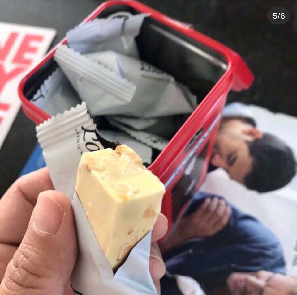 Customer photo review of Lowrey Nougat 8 Tins Value Pack | Almond & Peanut Nougat