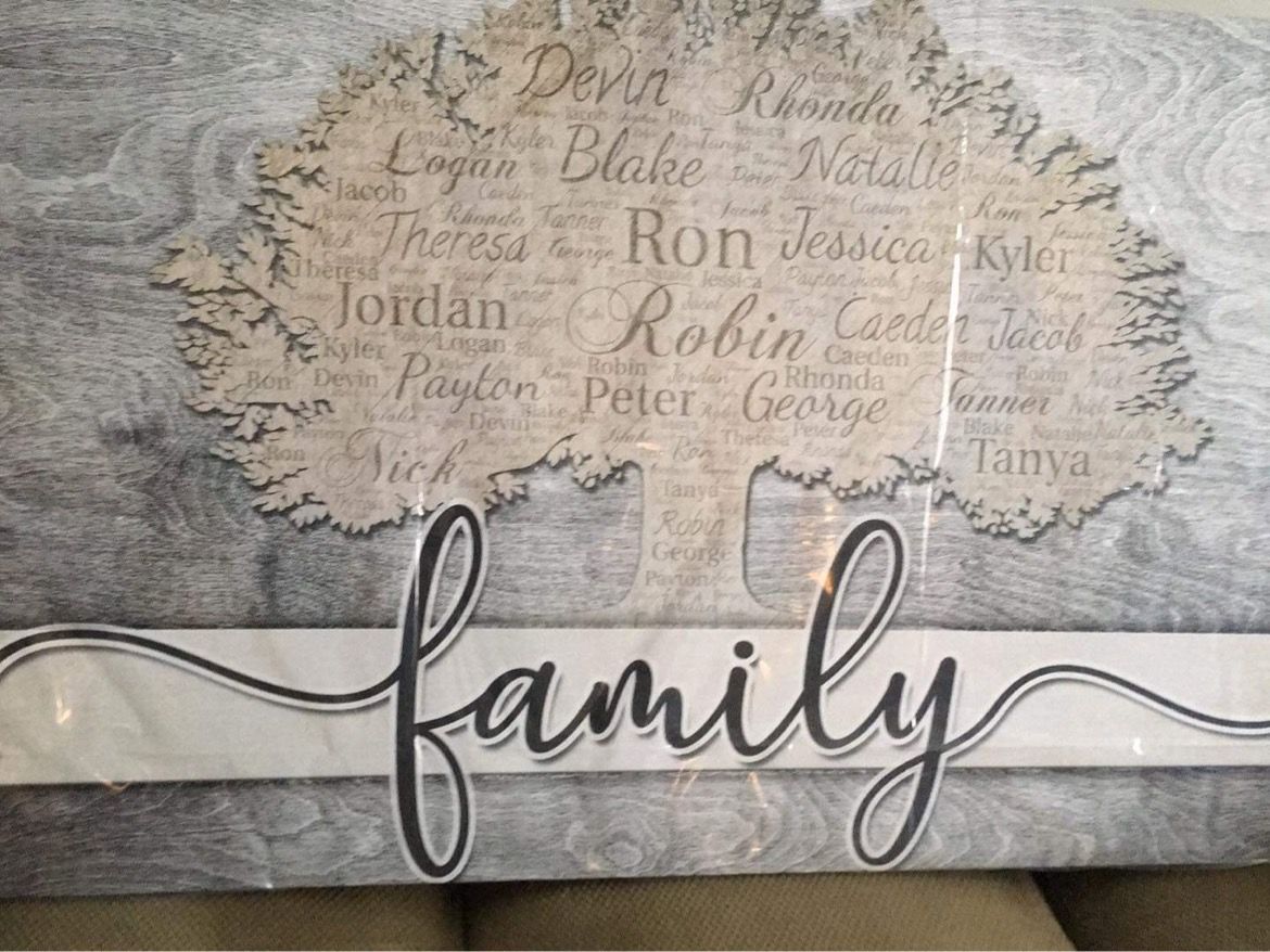 Customer photo review of Personalized Names on Tree "Family" Premium Canvas