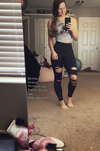 Customer photo review of Salty Savage™ Ladies Beach Spade Skeleton High Neck Sleeveless Crop Tank | Gray