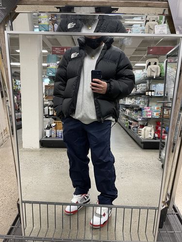 Customer photo review of Vintage Nike Ankle Mini Swoosh Track Pants Size Medium