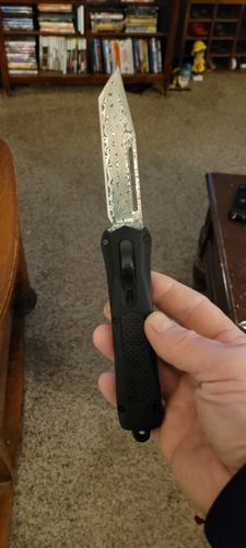 Customer photo review of Black Zedd D/A OTF - Damascus Steel (Multiple Blade Styles Available)