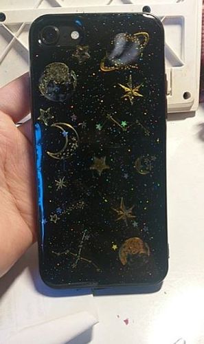 Customer photo review of Glitter Bling Space iPhone Case