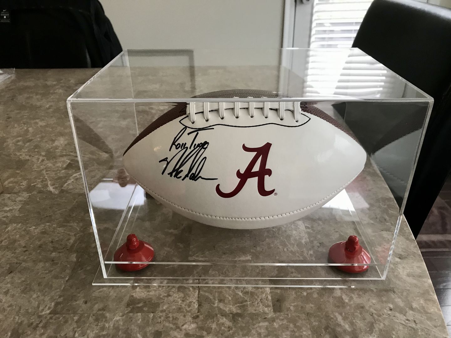 Customer photo review of Acrylic Full Size Football Display Case - Clear (B41/A004)