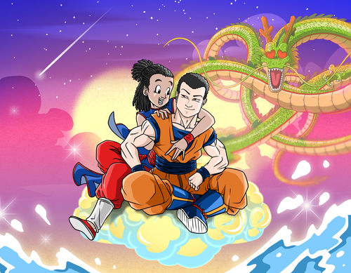 Customer photo review of Caricature cartoon dessinée à la main: Portrait Personnalisé DBZ