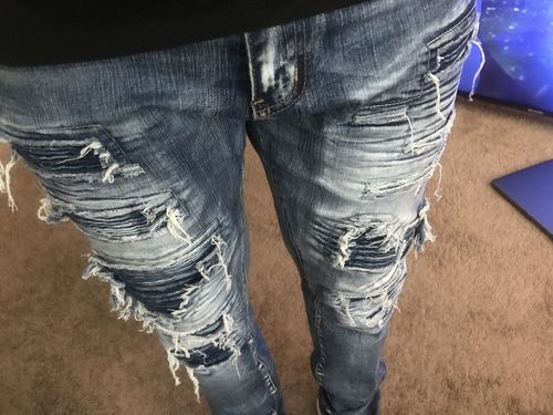 Customer photo review of Moto Skinny Fit Denim Blue Wash (M5068D)