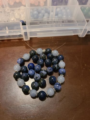 Customer photo review of 15.5" 4mm/6mm/8mm natural sodalite stone round beads,dark blue gemstone