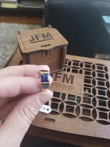 Customer photo review of Solid Gold Ring for Man with 1.80ct Blue Sapphire Gemstone Solitaire Band Virgo Jewelry Gift