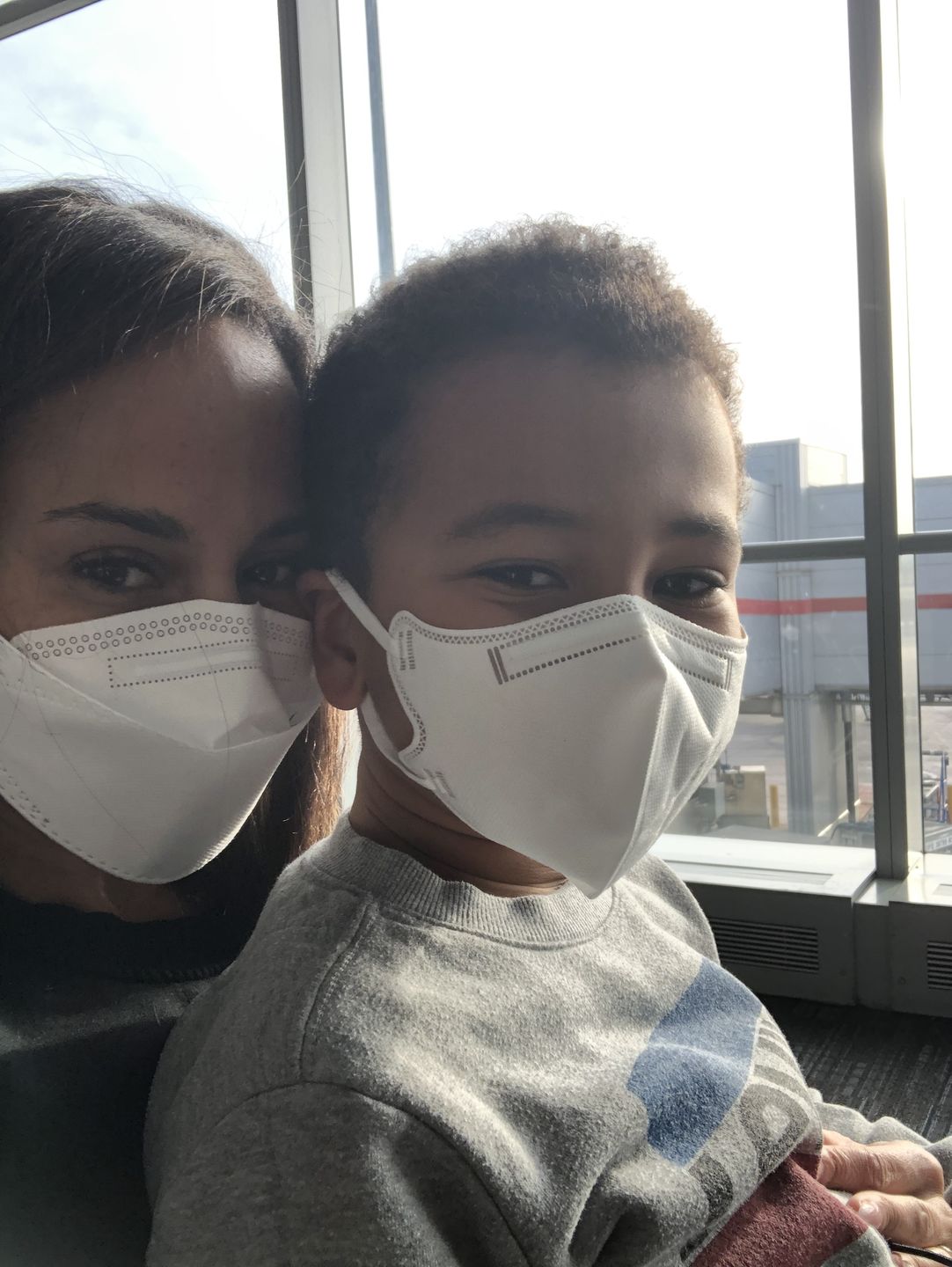 Customer photo review of Kids KN95 Protective Respirator Face Mask Each Individually Sealed by PPE Supply (5PCS or 20PCS) (White/Black)